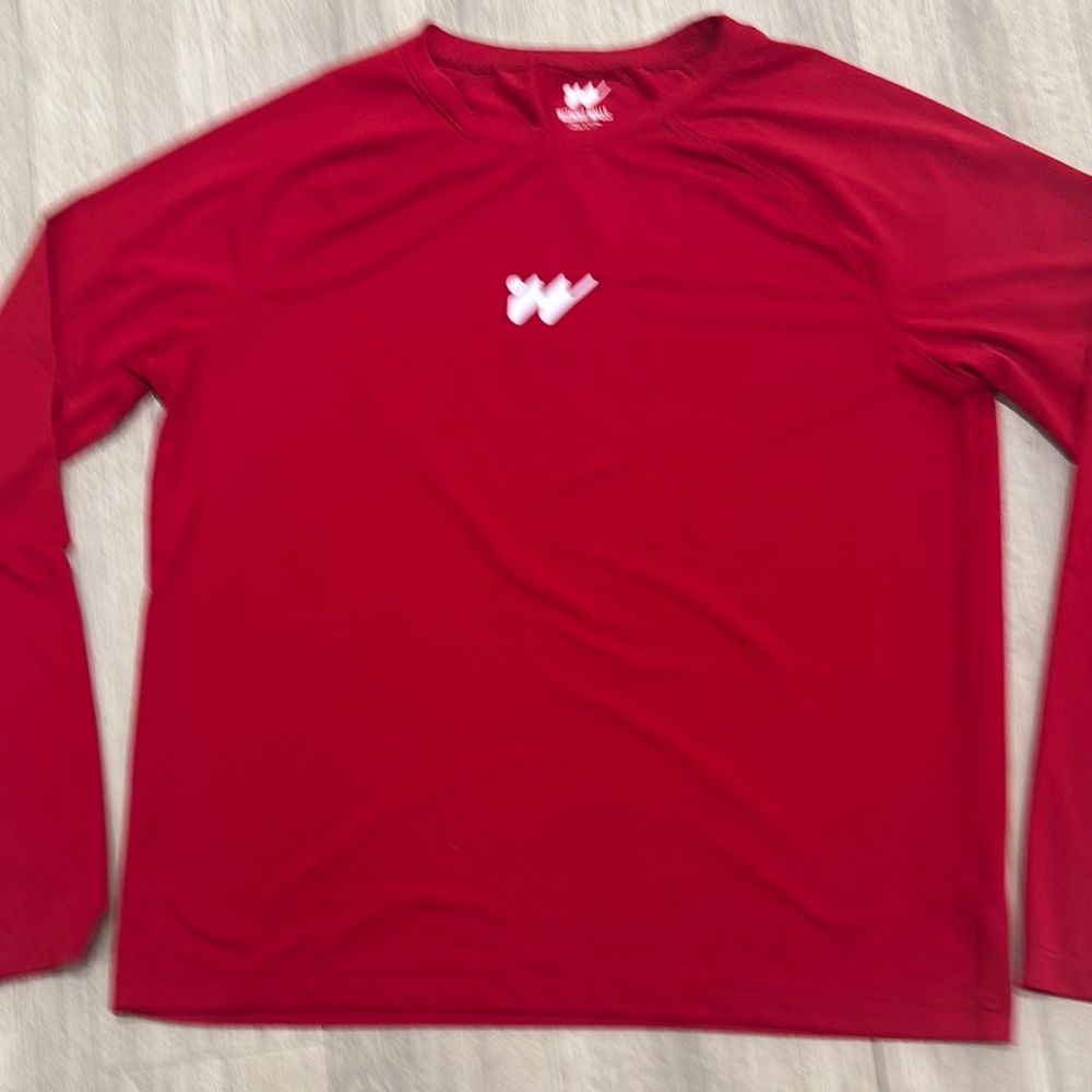 Without Walls Red Rash Guard Swim Top